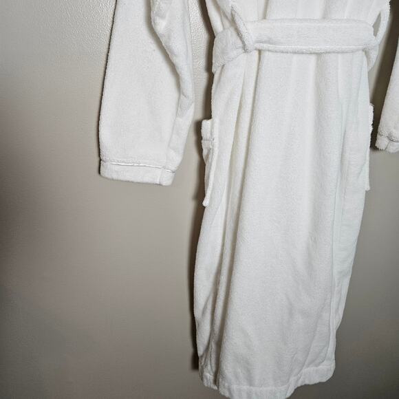 NWOT Classic Turkish Cotton Robe in White Sz Medium Slightly Flawed - Picture 10 of 12
